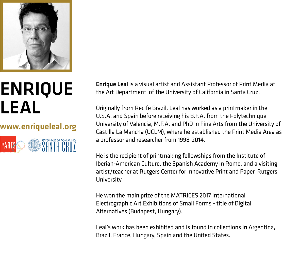 MET Galeria meghivo Enrique Leal CV en